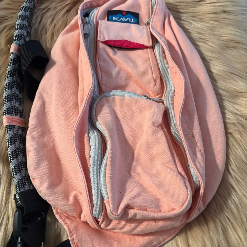Kavu Coral and Red Sling Bag